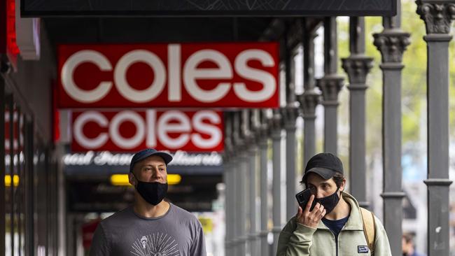 People shopping at Coles in Richmond, Melbourne. Picture: Daniel Pockett/NCA NewsWire