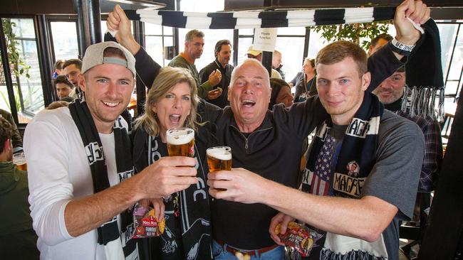 Collingwood star Mason Cox's family. Parents Jeanette and Phil with Mason's older brother Nolan (left) and younger brother Austin. Picture: Mark Stewart