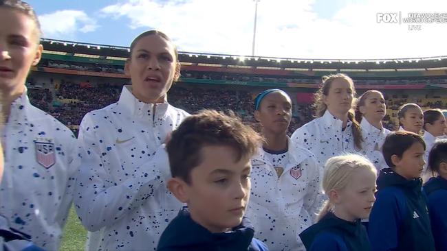 American players did not sing the pre-match anthem.