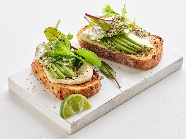 Day 1 breakfast Avocado hummus toast