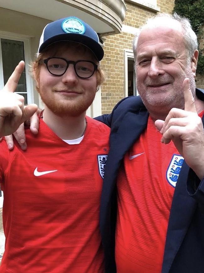 Ed Sheeran with Michael Gudinski. Picture: Supplied