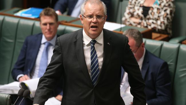 Treasurer Scott Morrison in Question Time. Picture: Kym Smith.