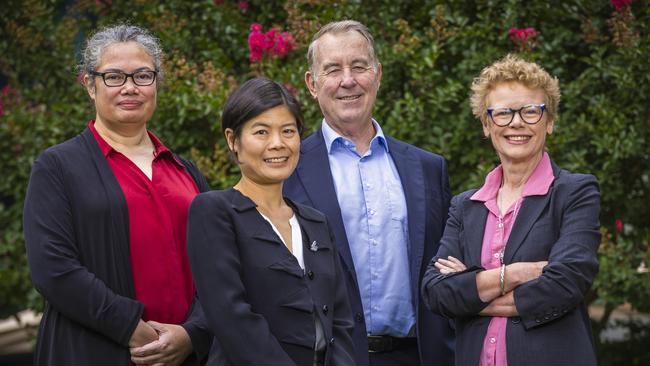 Gen V researchers from left: Dr Suzanne Mavoa, Associate Professor Dr. Valerie Sung, Professor Terry Dwyer and Scientific Director Professor Melissa Wake. Picture: Jake Nowakowski