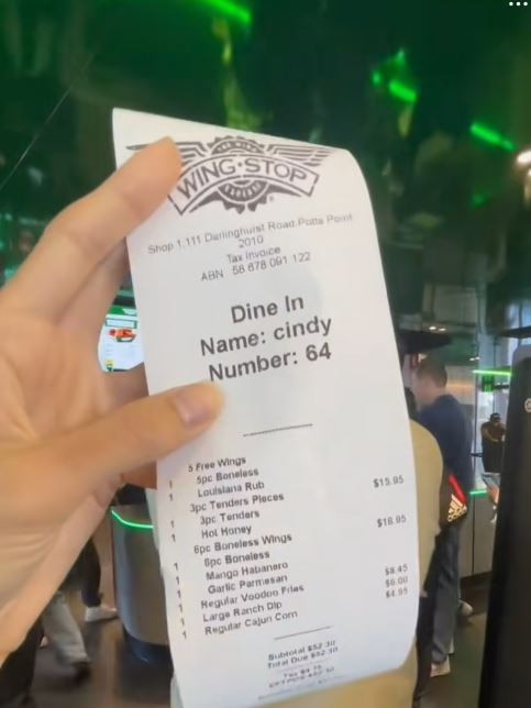 Aussies have raised eyebrows over Wingstop cost. Picture: TikTok/@c1ndyxie