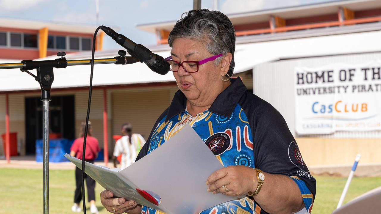 Aunty B at the Charles Darwin University Darwin NAIDOC Family Fun Day at University Pirates Rugby Union Oval, Casuarina. Picture: Pema Tamang Pakhrin