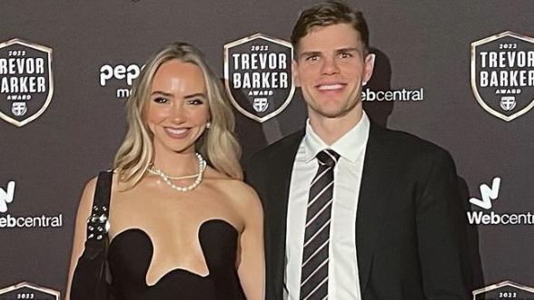 Mikaela Jade Schreuder and Mason Wood at the Trevor Barker Medal Night. Picture: Instagram