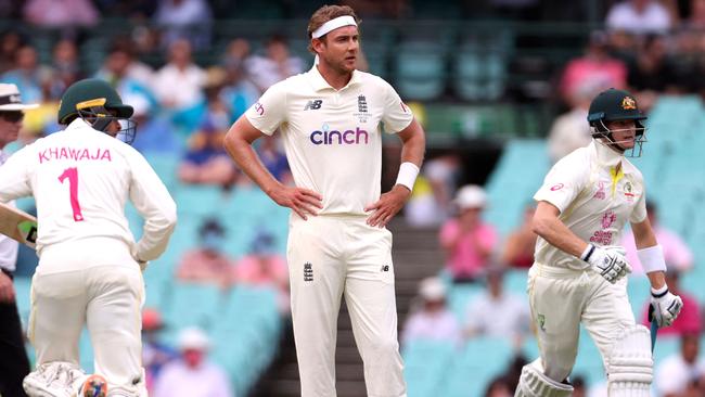 Stuart Broad has let his batsmen know exactly what he thinks. Picture: AFP Images