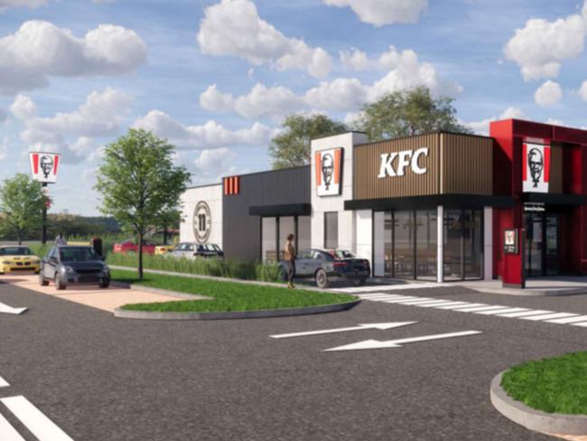 Artists impression of the KFC restaurant proposed for the Carnes Hill marketplace redevelopment.