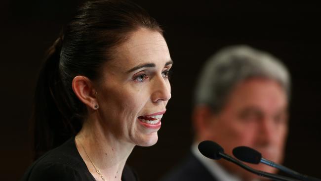 New Zealand Prime Minister Jacinda Ardern announces 'our gun laws will change' in a press conference following the terror attack on two Christchurch mosques. Picture: Hagen Hopkins/Getty Images