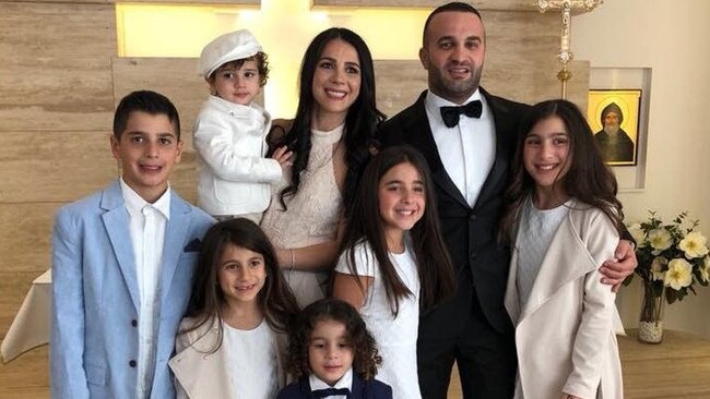 The Abdallah family before the crash. Anthony, 13, (left), Angelina, 12 (far right) and Sienna, 8 (second from left) all died in the horrific crash. Picture: Supplied