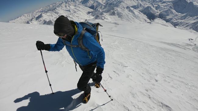 Steve Plain makes his way up Europe's highest peak, Elbrus.