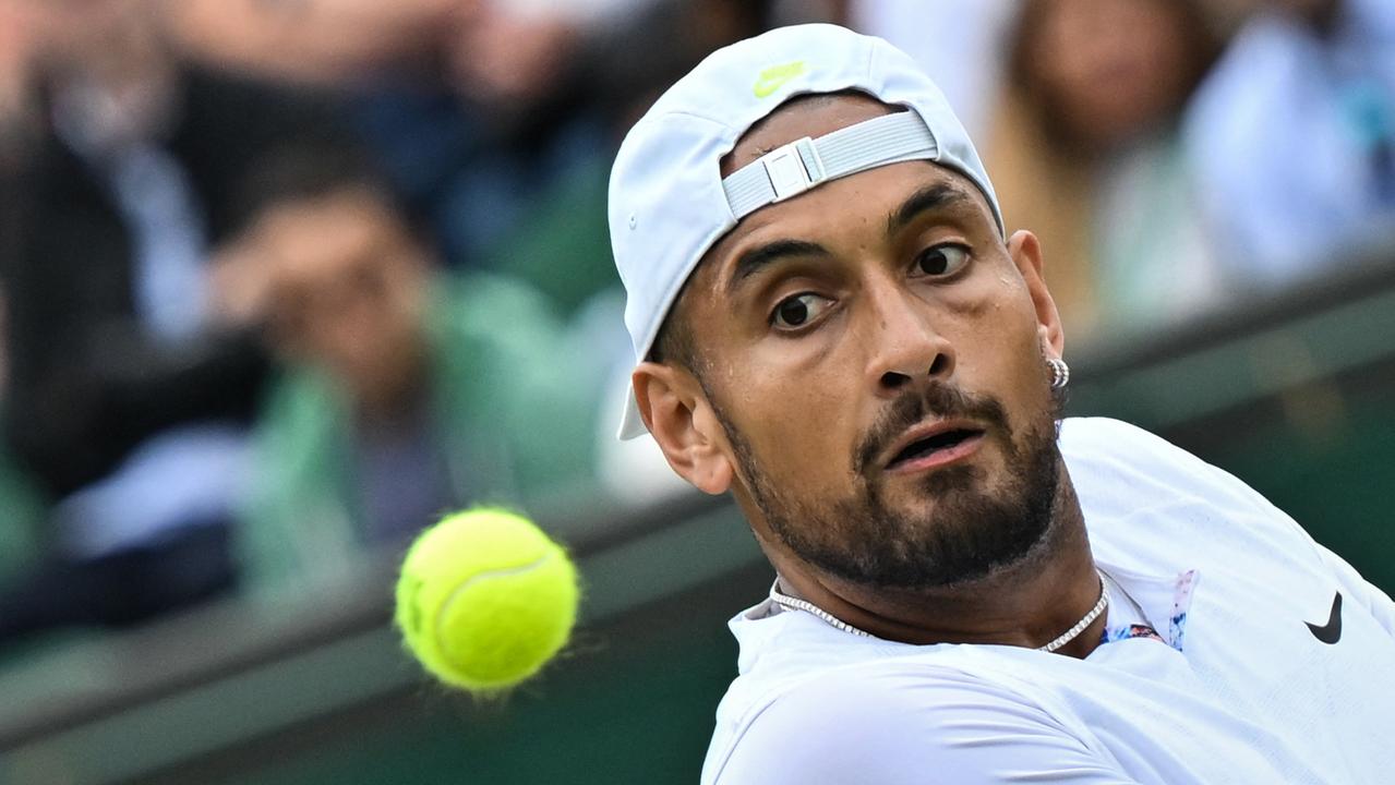 Australia's Nick Kyrgios enjoyed a dominant win over Serbia's Filip Krajinovic. Picture: Glyn Kirk/AFP