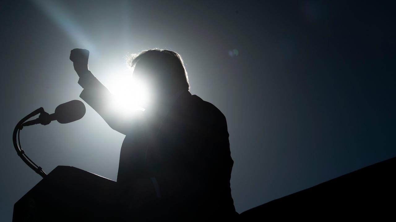 President Donald Trump gestures as he speaks during a Make America Great Again rally at Phoenix Goodyear Airport in Arizona. Picture: Brendan Smialowski/AFP