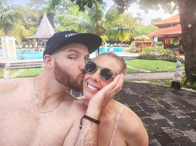 Jacob Vennix with his wife Kimberley Fuller in Bali in 2023. Picture: Facebook