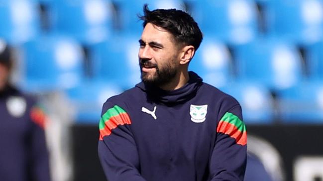 AUCKLAND, NEW ZEALAND - SEPTEMBER 14: Warrior Shaun Johnson during a Warriors training session at Mt Smart Stadium  on September 14, 2023 in Auckland, New Zealand. (Photo by Fiona Goodall/Getty Images)