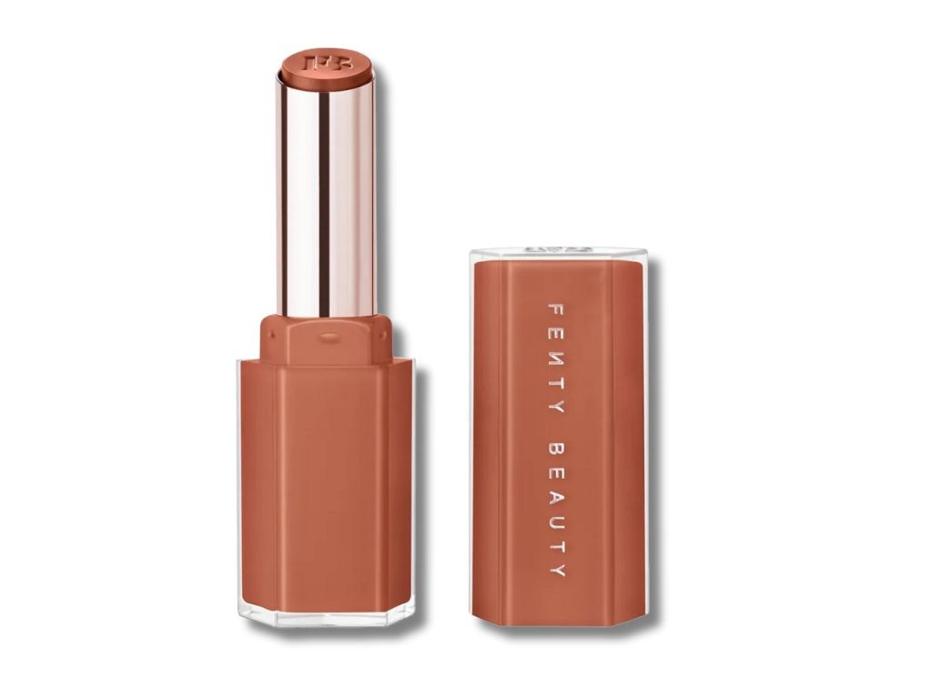 For her lips, Abbie’s perfect combo is the Fenty Beauty Gloss Bomb and Holmes Lip Liner. Picture: Sephora