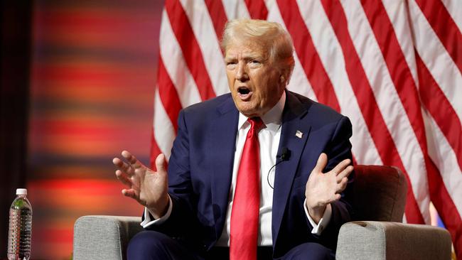 Donald Trump speaks at the National Association of Black Journalists annual convention in Chicago on Wednesday. Picture: AFP