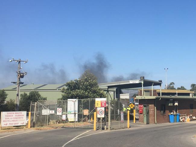 The fire caused thick, stinking smoke. Picture: Serena Seyfort