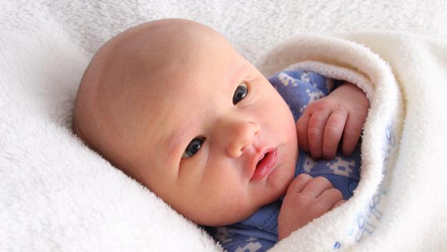 Baby Riley Hughes who died from whooping cough when he was too young to be immunised in 2015. His parents have raised awareness of the dangers of not vaccinating.