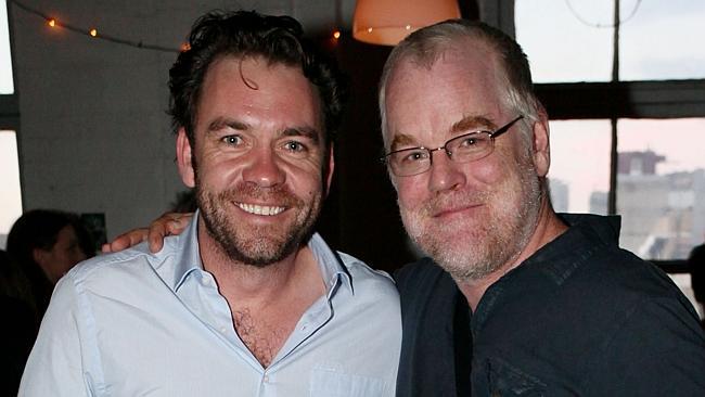 Brendan Cowell and Philip Seymour Hoffman in Sydney. 