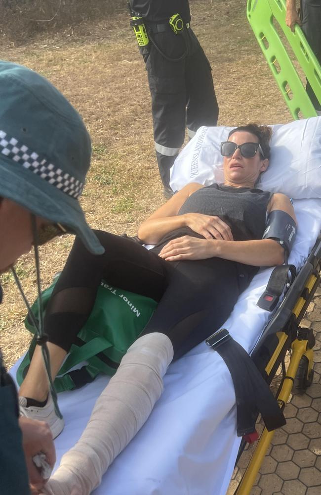 Lisa Bathe was bitten by a snake on the Mount Louisa Bush Walking Track. Pictures: Supplied
