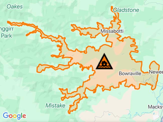NSW floods: Suburbs at risk. Picture: Hazards Near Me NSW