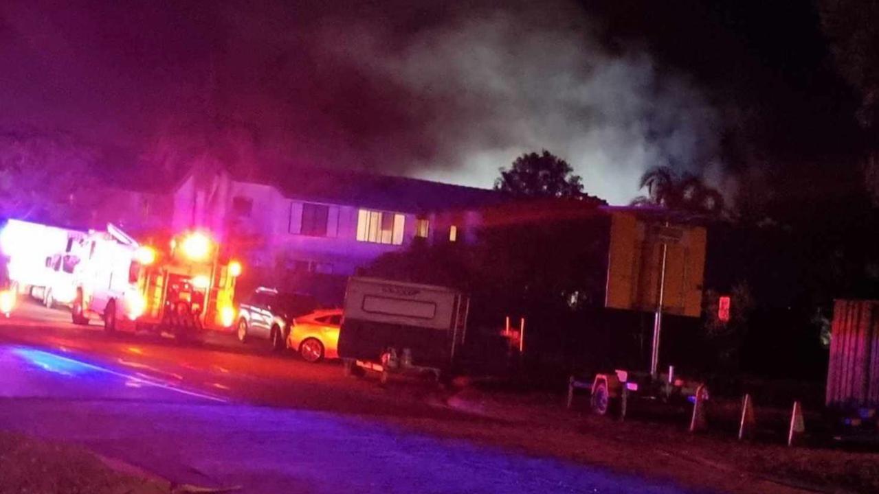 Emergency crews at a house fire on Tepequar Drive, Maroochydore: Photo: Trent Lister