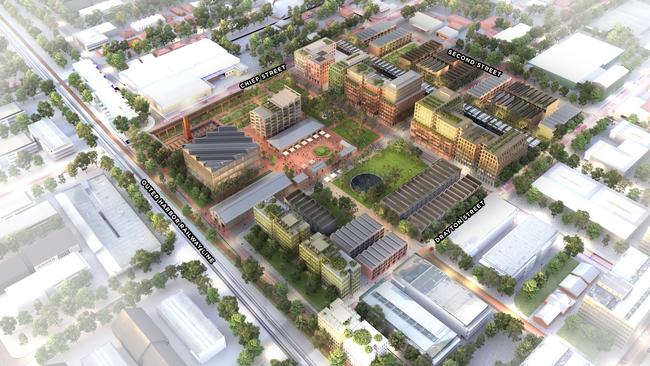 Artist impression of the proposed MAB Corporation development at the former Brompton Gasworks.