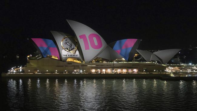 Racing NSW’s artist impression of how horse race advertising would look on the Sydney Opera House. Picture: Racing NSW/AP