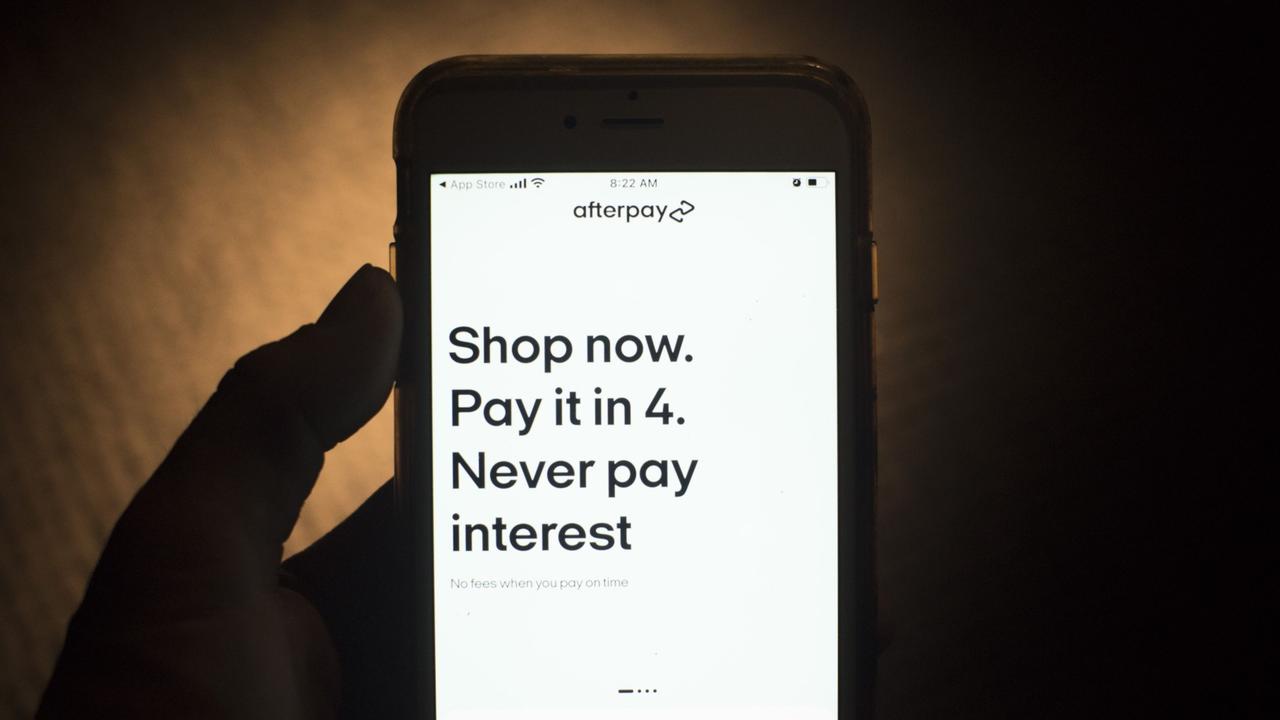 The Afterpay application login page. Picture: Bloomberg