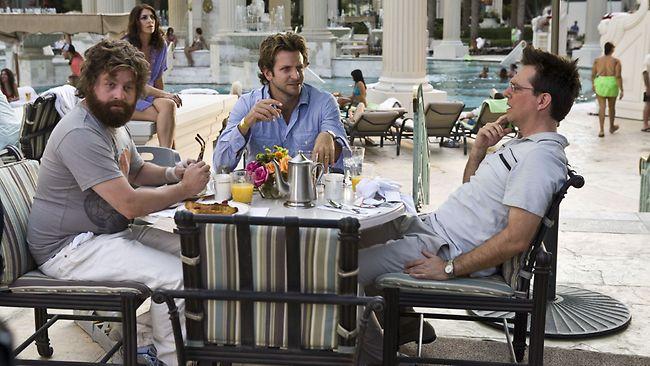 TAKE ONE: Scene from 2009 film 'The Hangover' with Zach Galifianakis (Alan), Bradley Cooper (Phil) and Ed Helms (Stu).