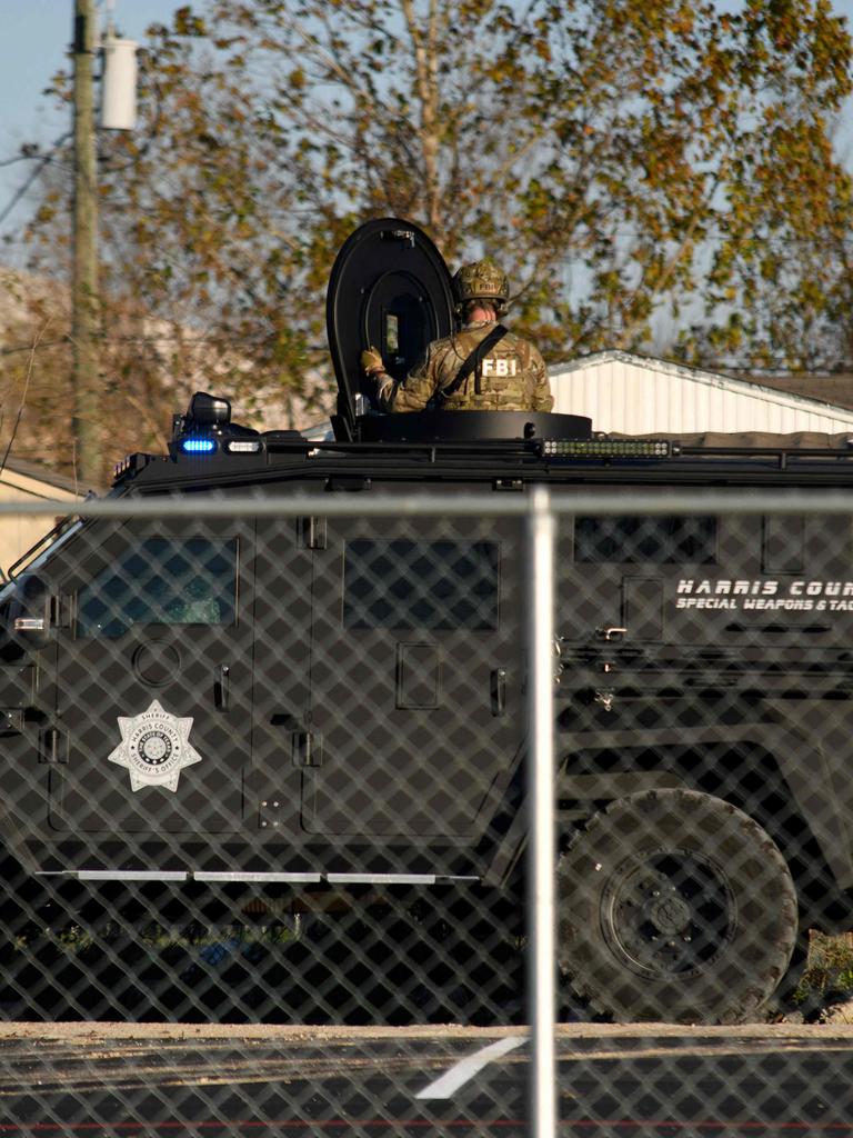 Law enforcement conduct an investigation in connection with the New Orleans terrorist attack near the intersection of Hugh Road and Crescent Peak Drive in Houston, Texas. Picture: AFP