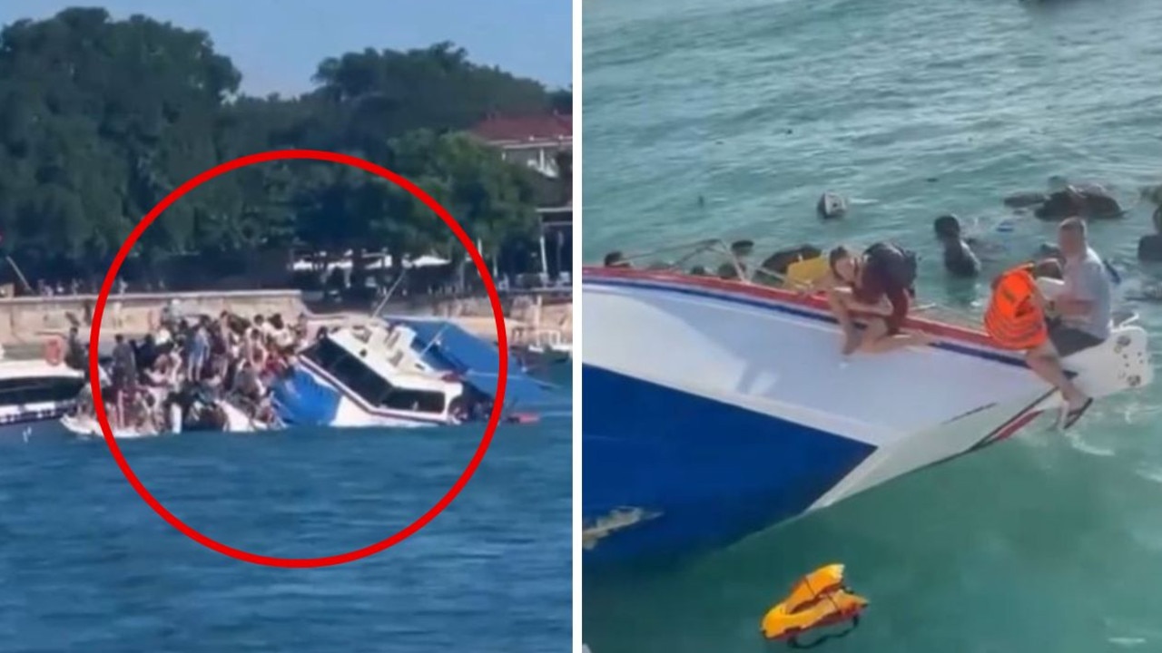 Horror moment Bali tourist boat sinks
