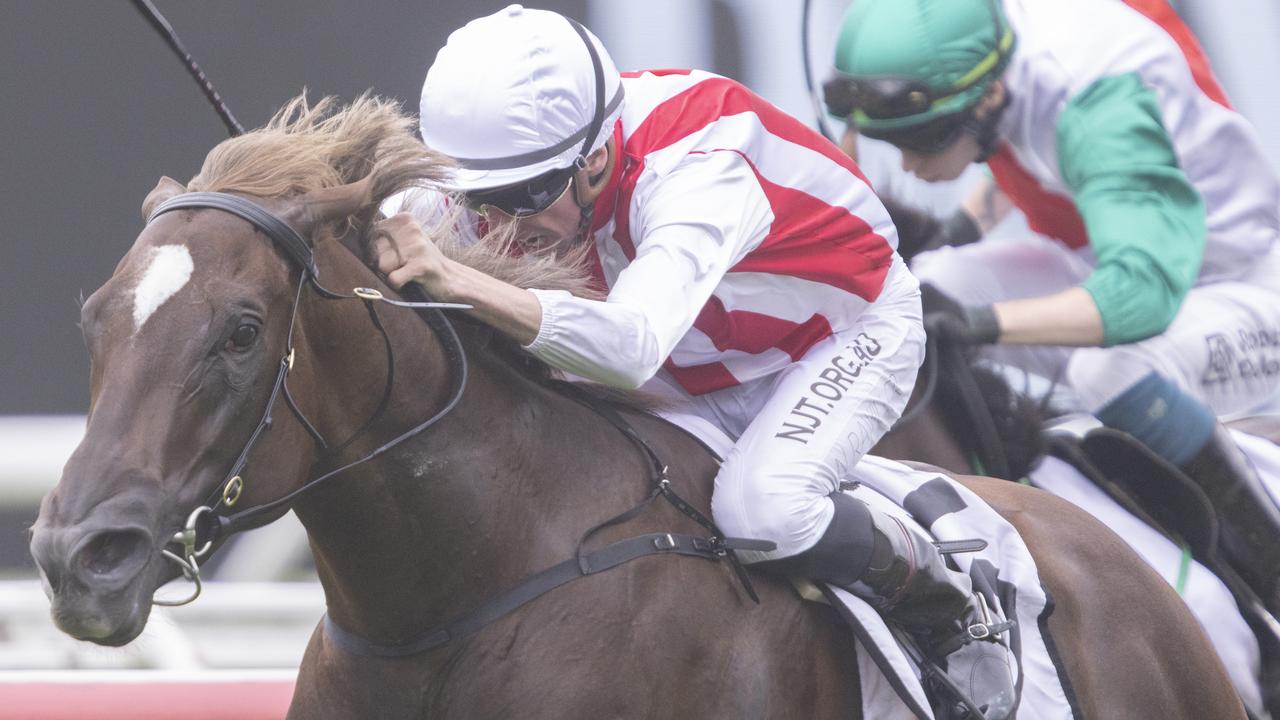 Nash Rawiller on Four Moves Ahead takes out the Sweet Embrace Stakes.