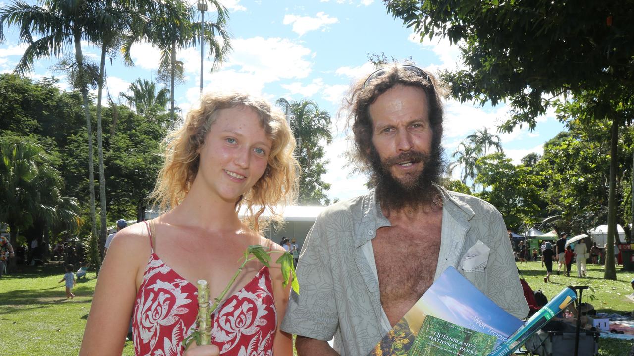 Seren Robinson and Jesse Radga enjoy the day at Cairns Ecofiesta, 2024. Photo: Catherine Duffy