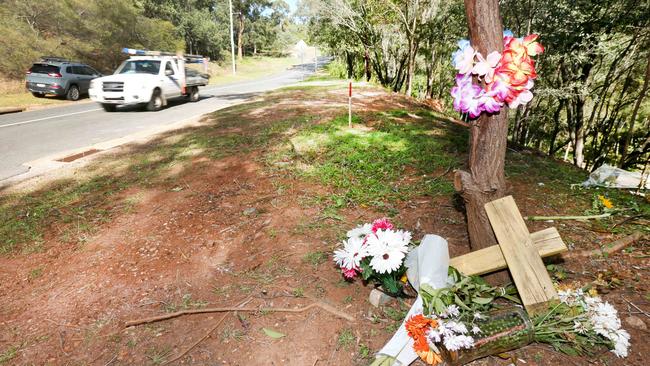 A car accident last week claimed the life of a female passenger. After her funeral the shrine was immediately removed. Picture Mike Batterham