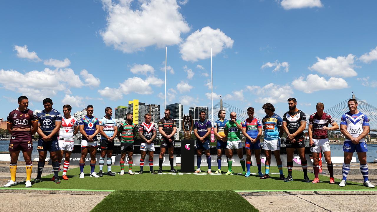 Players at the NRL season launch. The TV rights are expected to fetch considerable money. (Photo by Cameron Spencer/Getty Images)