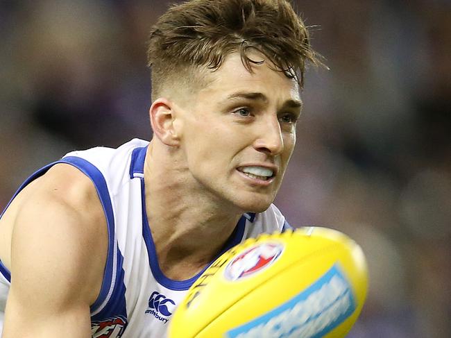 AFL Round 14. 23/06/2018. Western Bulldogs vs North Melbourne at Etihad Stadium.  North Melbourne's Shaun Atley    . Pic: Michael Klein