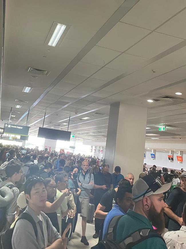 The Cairns Airport domestic terminal after the entire departures lounge was emptied after what one witness described as a 
