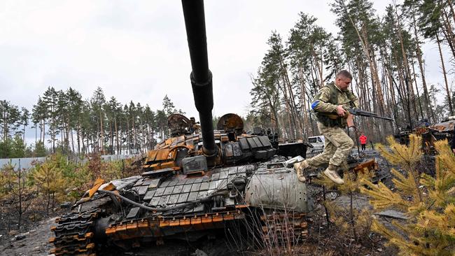 The conflict has been raging for more than three years. (Photo by Sergei SUPINSKY / AFP)