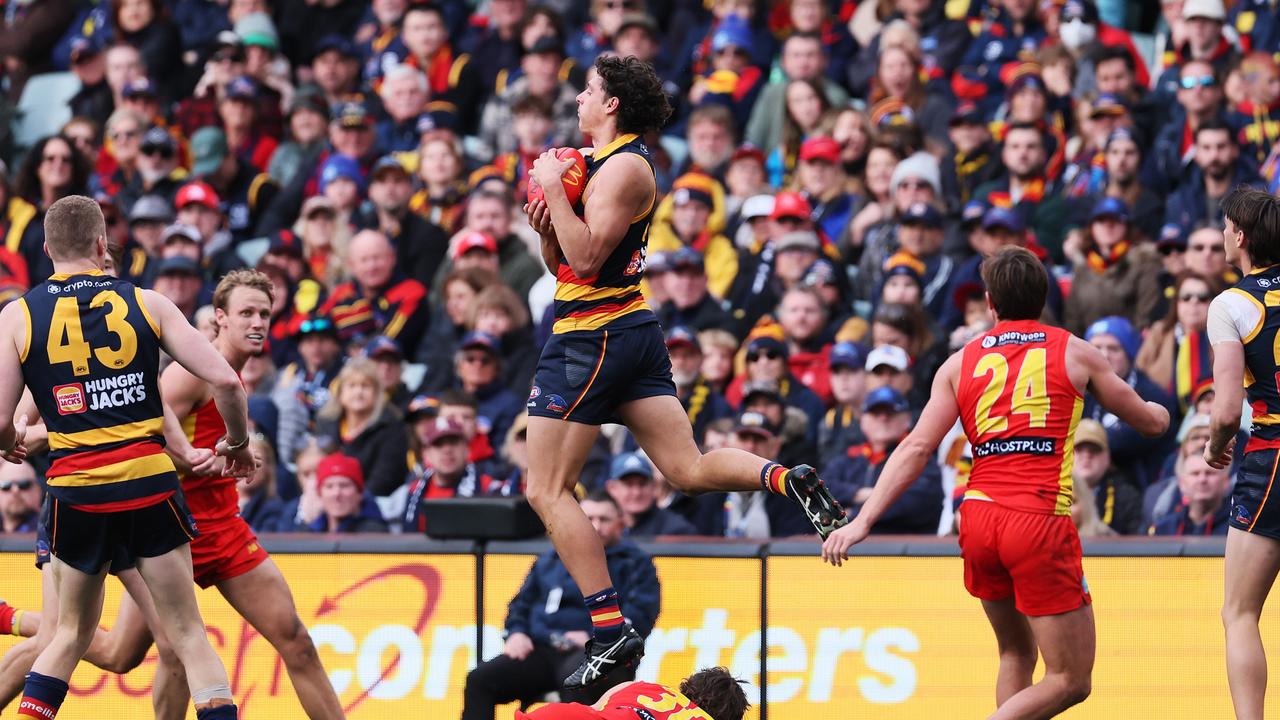 AFL Round 21 Adelaide v Gold Coast James Borlase, Mark Keane lead