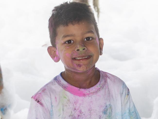 Bodhi Fatnowna from Bucasia at the Mackay Colour Run 2021. Picture: Michaela Harlow