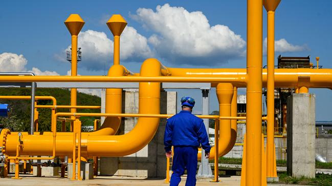 A maintenace check at the gas compressor station in Bulgaria. Picture: AFP