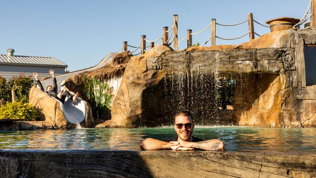 The home has an incredible water park.