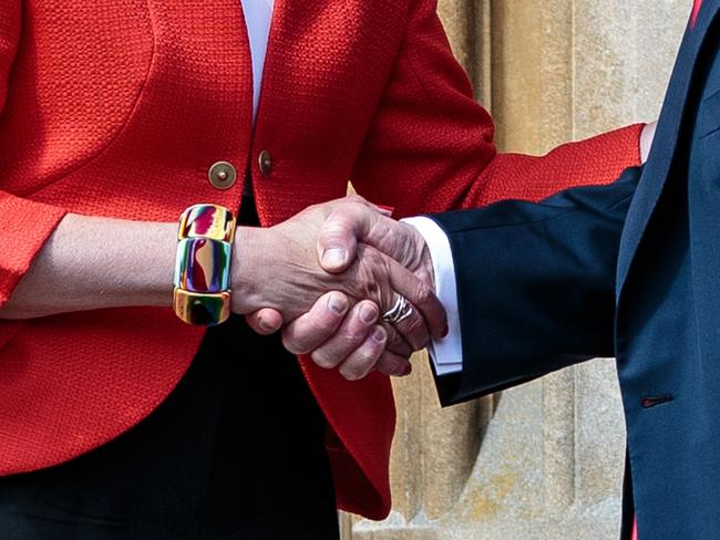 Theresa May and Donald Trump seal the ‘special relationship’ with a handshake. Picture: Getty Images/Jack Taylor