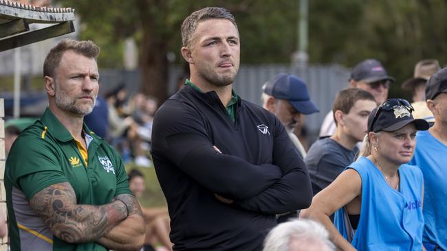 Sam Burgess calls the shots from the sideline.