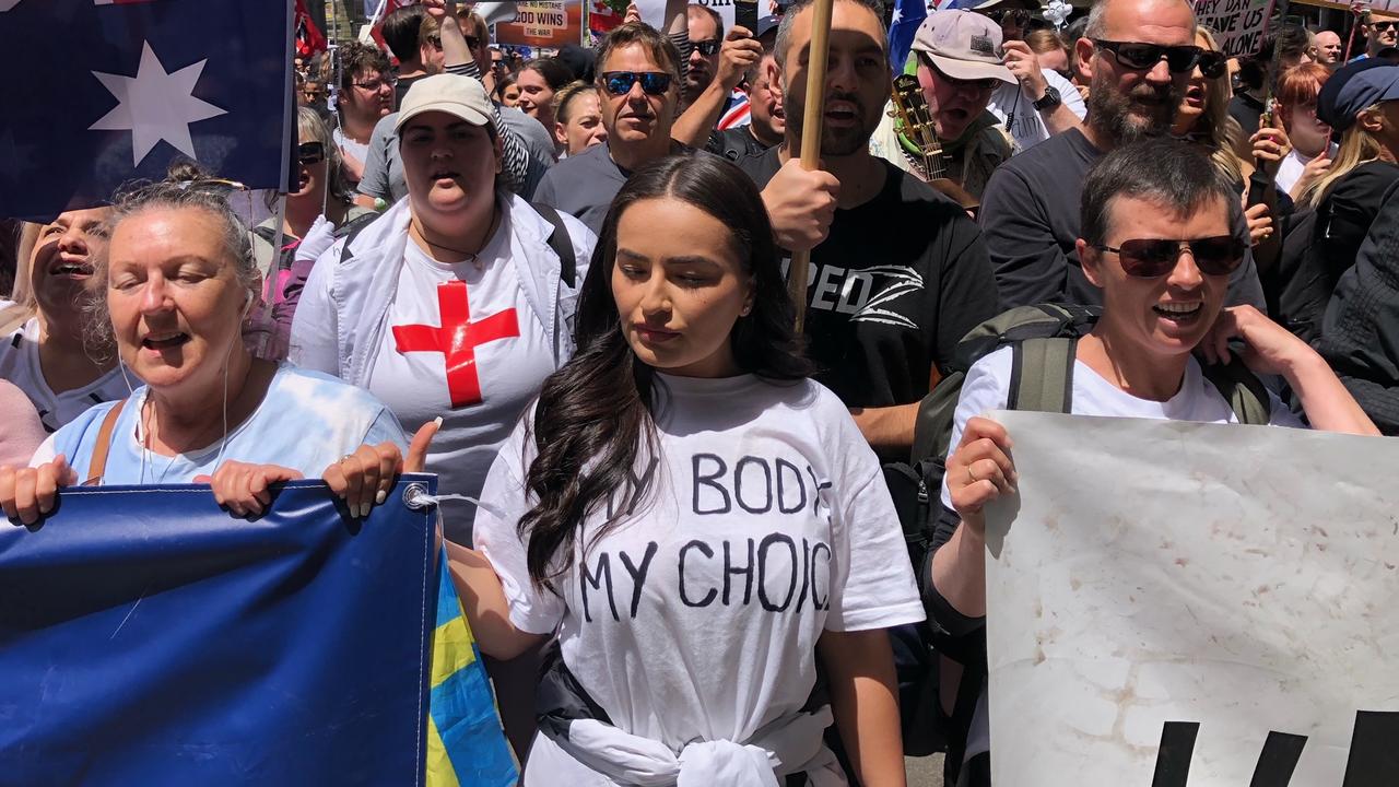 Protesters march in Melbourne Picture NCA NewsWire/Paul Jeffers