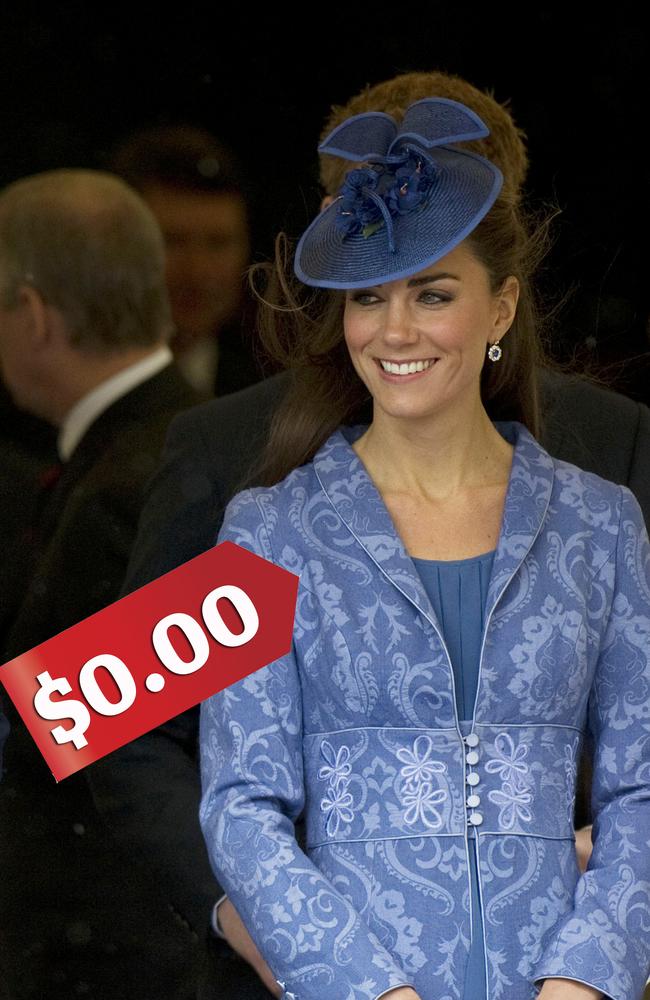 Kate is famous for recycling clothing, like what she did at the church service for Prince Phillip’s 90th birthday in 2011. Picture: Getty Images