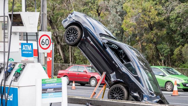 The United service station in Kew. Picture: Jake Nowakowski