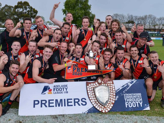 Adelaide Footy League division two grand final - Tea Tree Gully v Sacred Heart Old Collegians at Norwood Oval, October 3, 2020. Winners Tea Tree Gully. Picture: Brenton Edwards